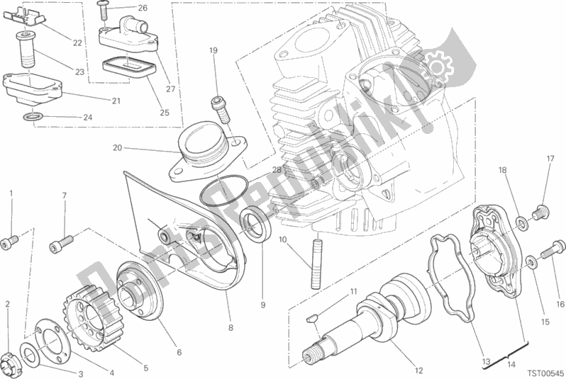 Toutes les pièces pour le Testa Orizzontale - Distribuzione du Ducati Scrambler Urban Enduro Thailand USA 803 2015